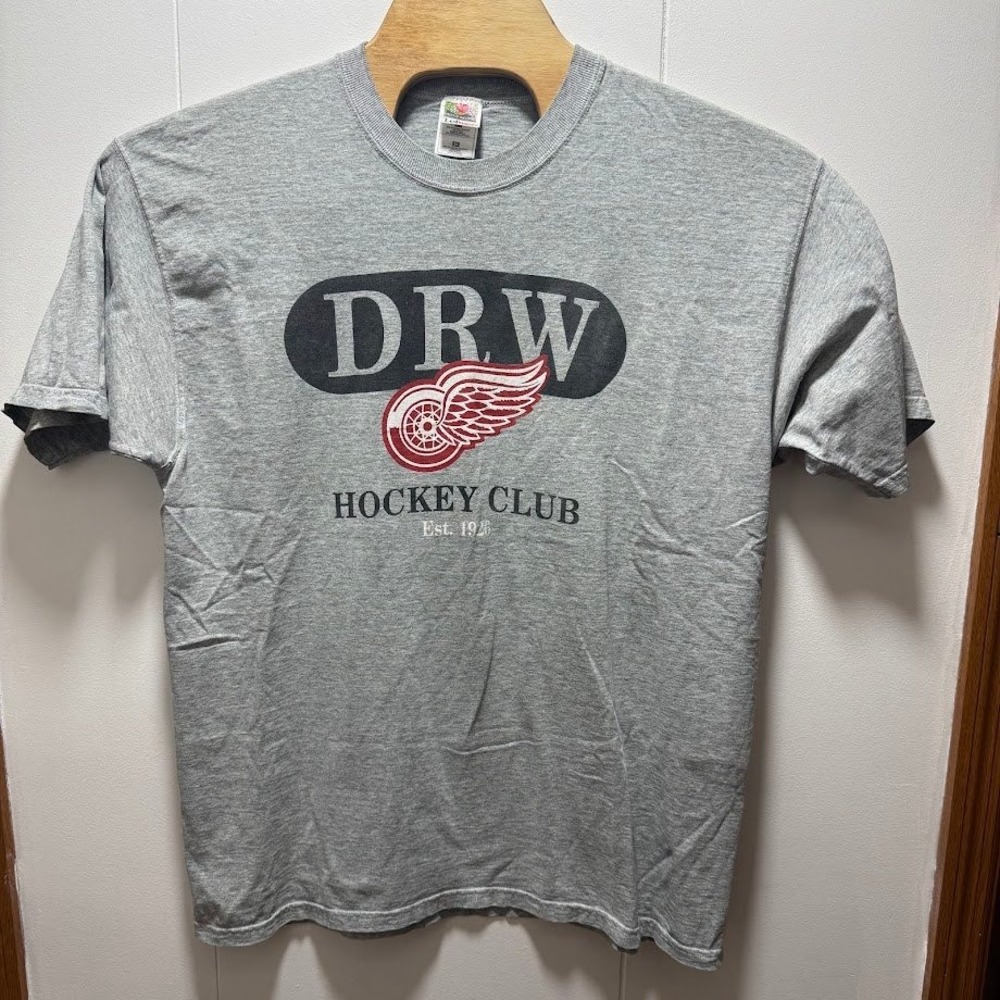 Fruit of the Loom Detroit Red Wings T-Shirt Mens XL Gray Vintage Made in USA